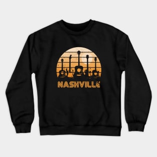 Retro Sunset Nashville Guitars Crewneck Sweatshirt